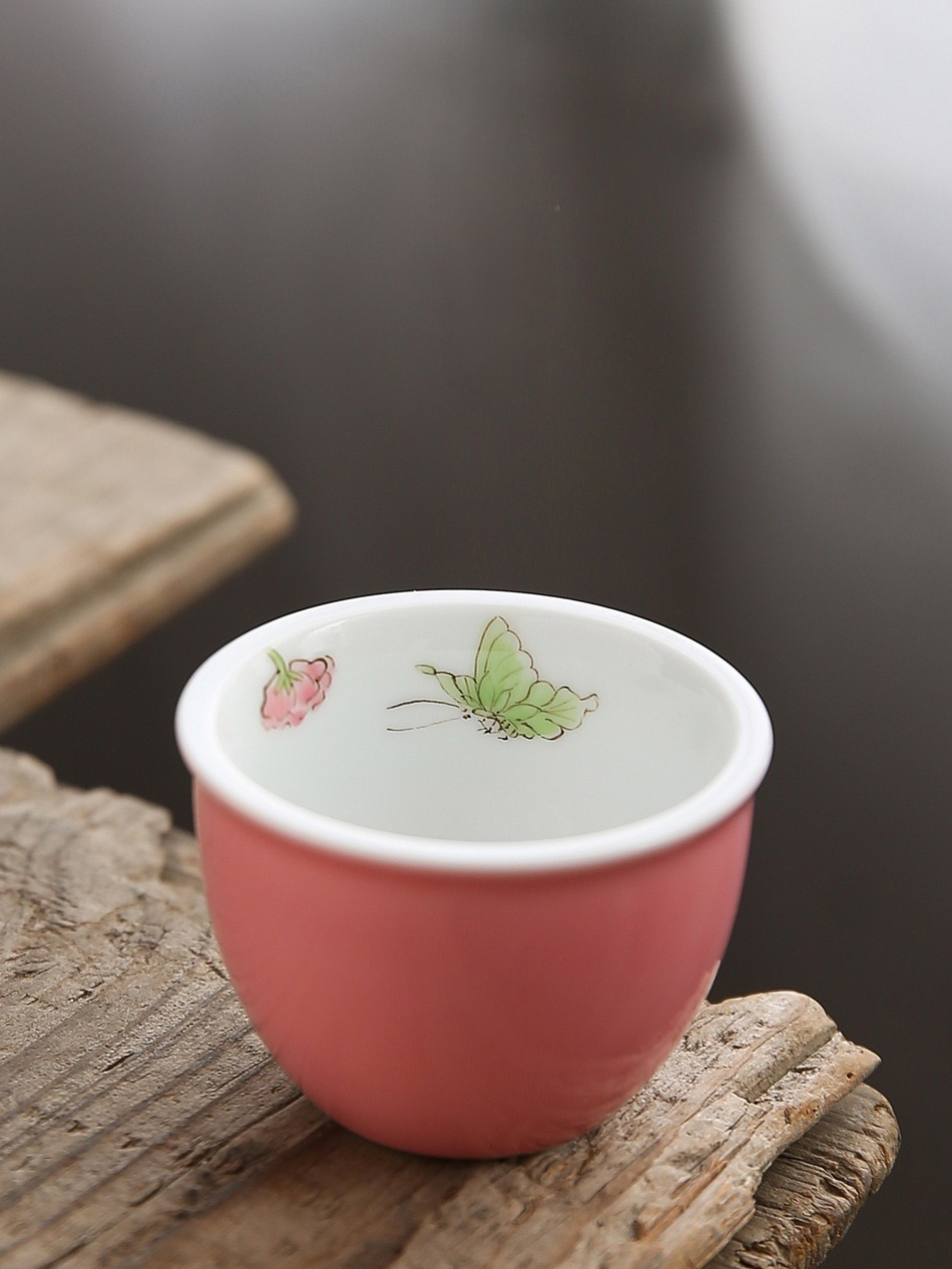 Colorful Tea Cups Set (6PCS) with Flower Pattern 100ml