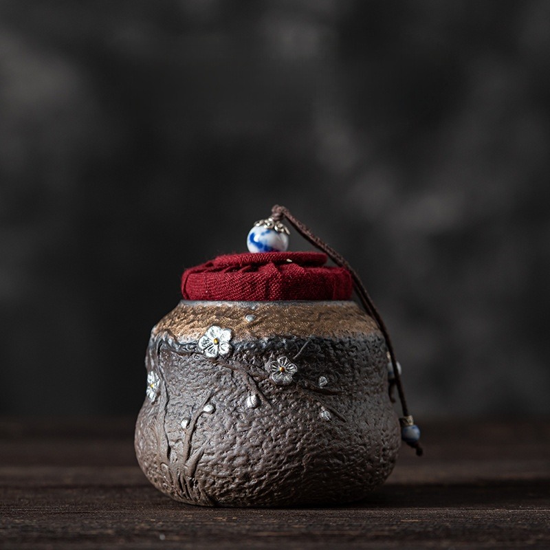 Wabi-Sabi Style Stoneware Tea Caddy