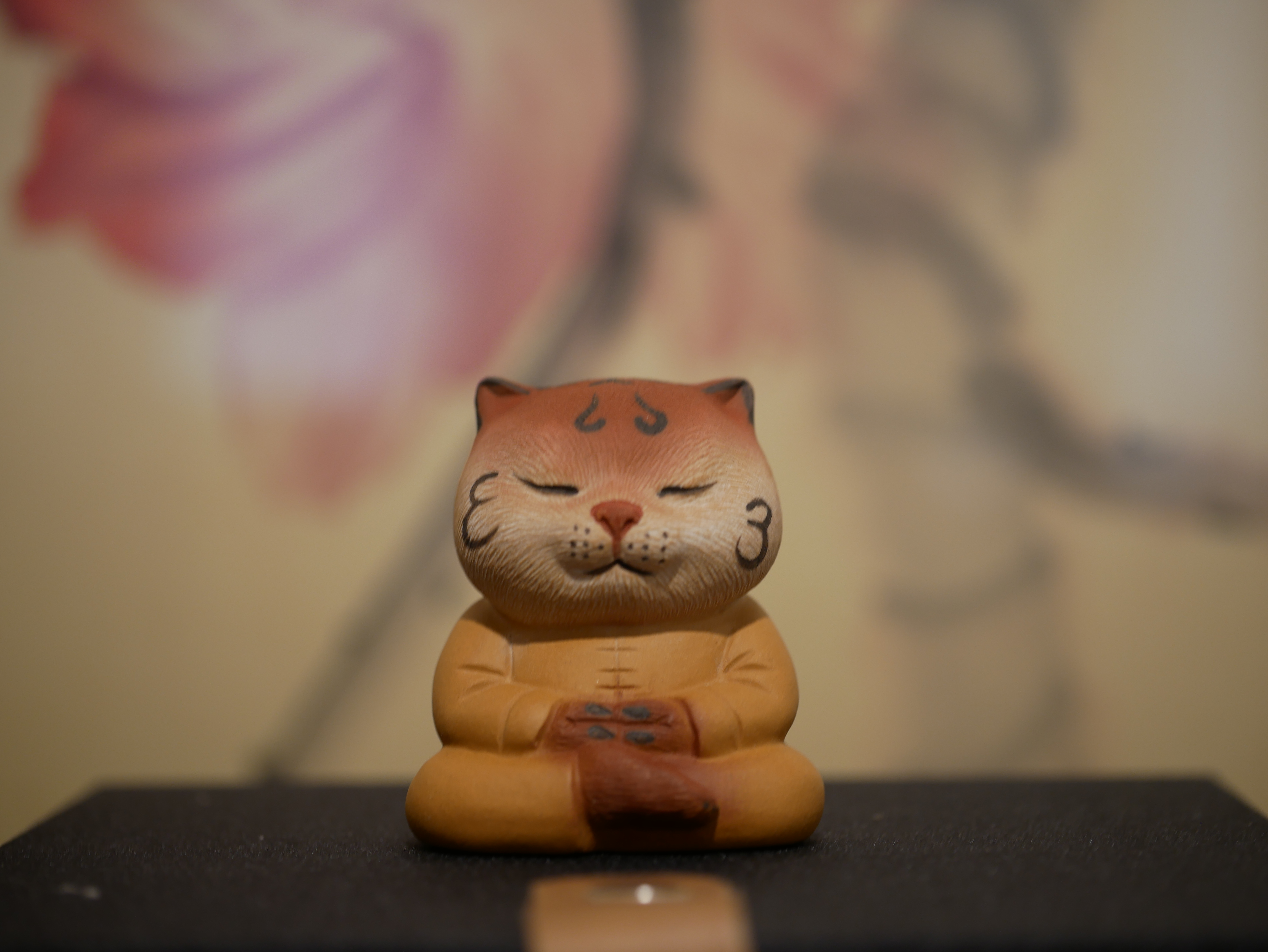 Kung Fu Tiger in Meditation, Ceramic Figurine, Yixing Purple Clay Tea Pet