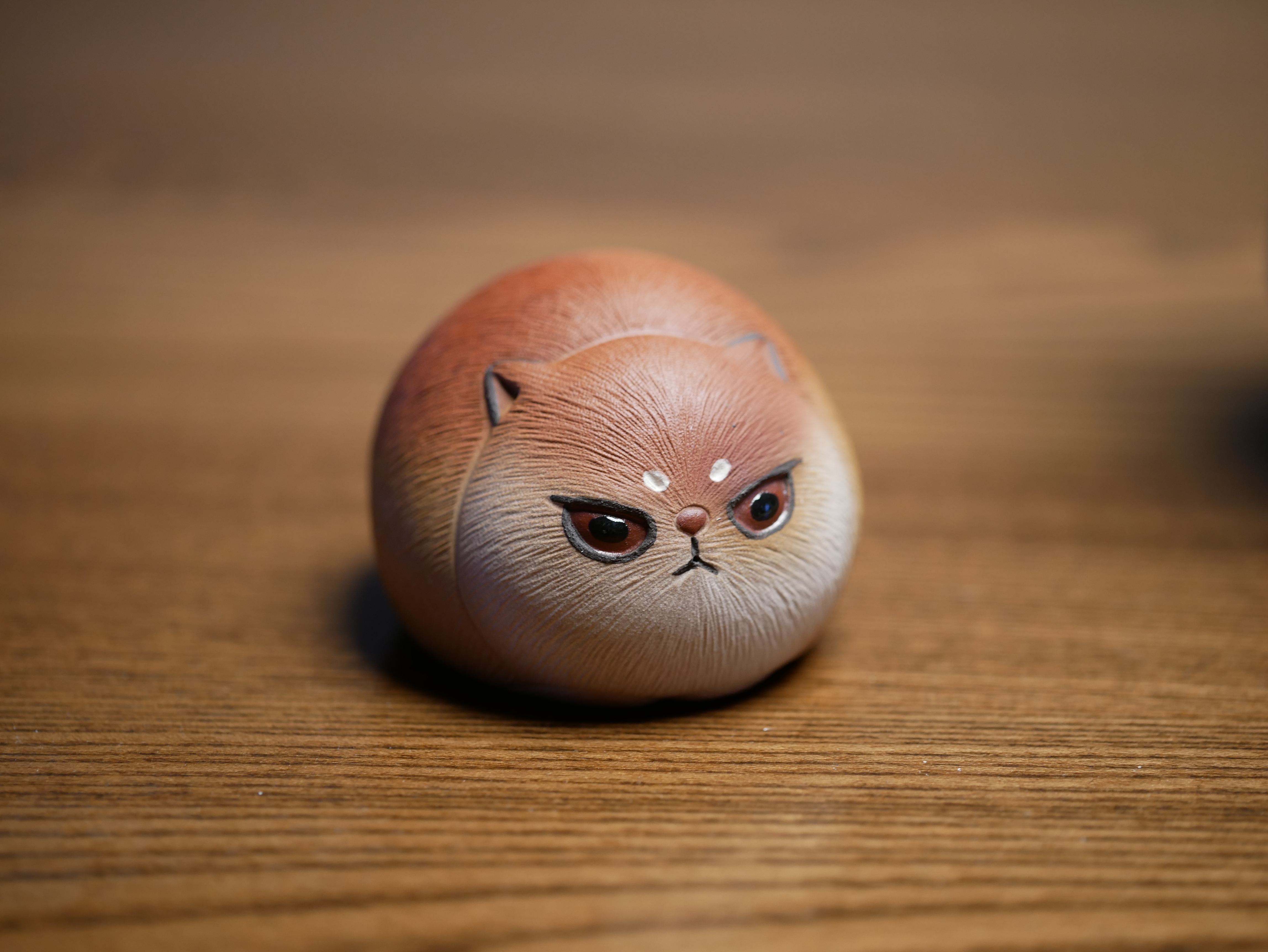 Grumpy Cat Figurine, Ceramic Cat Tea Pet