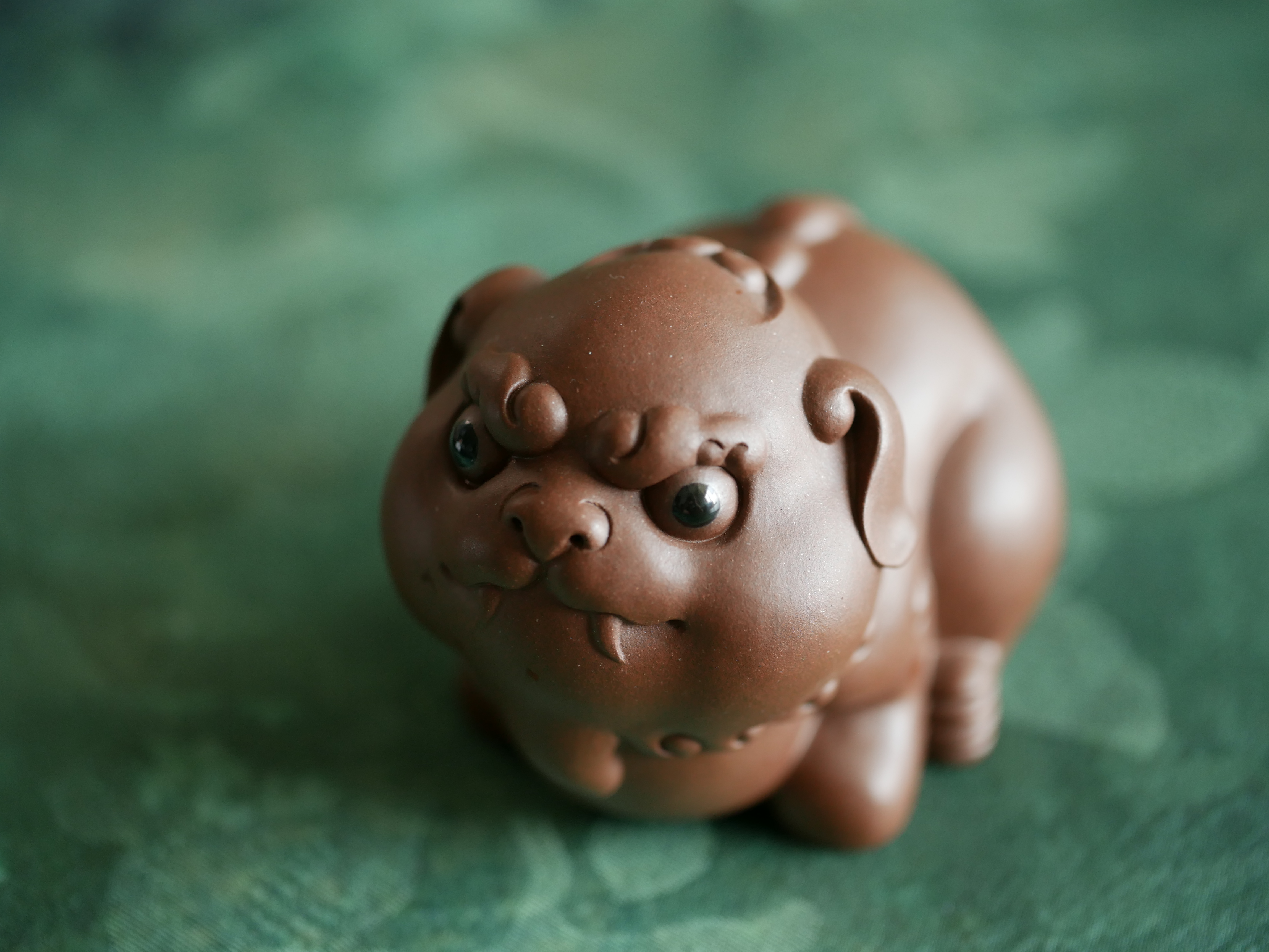 Perky Pixiu Figurine, Handmade Ceramic Tea Pet, Made of Yixing Zisha Clay