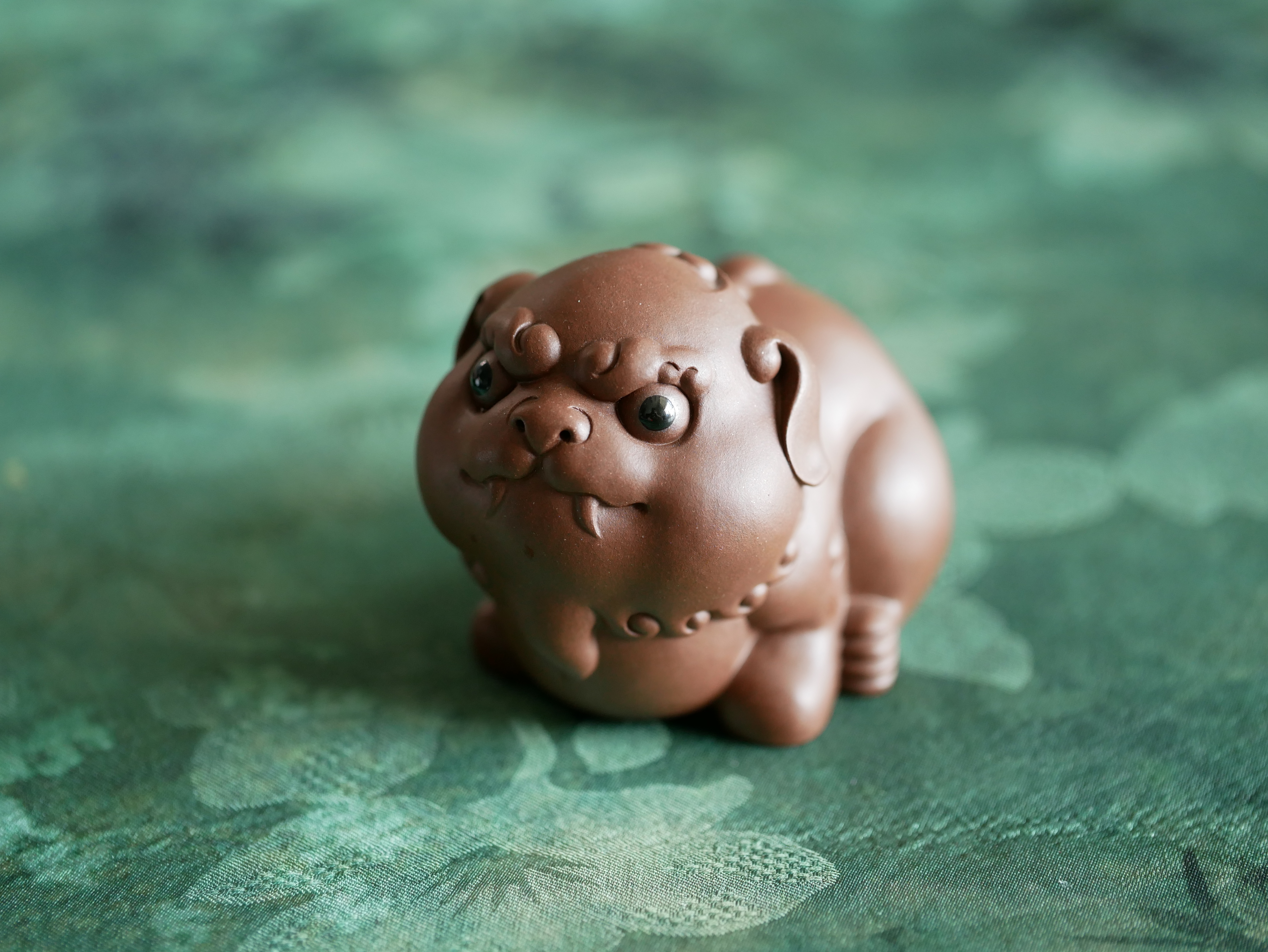 Perky Pixiu Figurine, Handmade Ceramic Tea Pet, Made of Yixing Zisha Clay