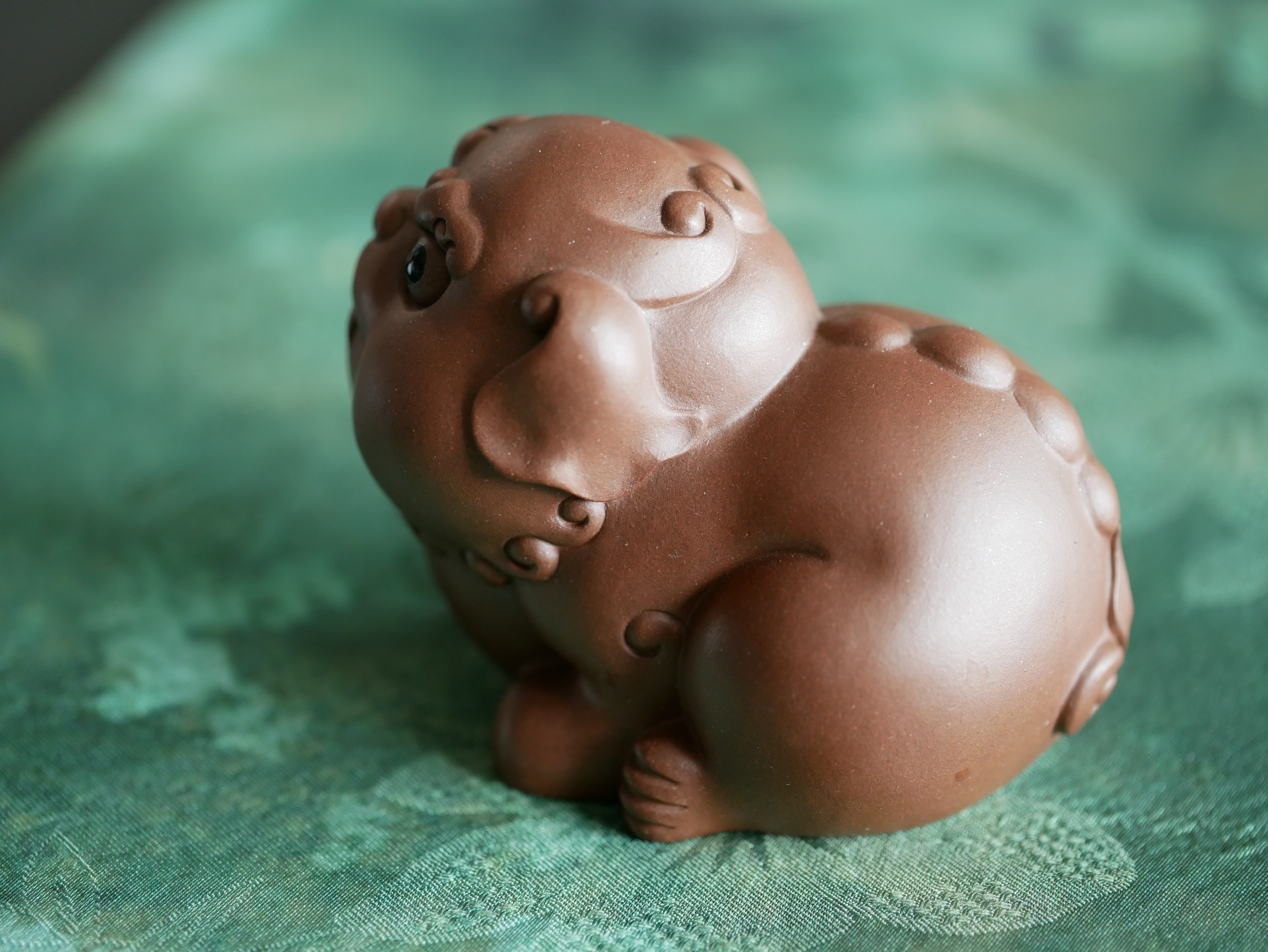 Perky Pixiu Figurine, Handmade Ceramic Tea Pet, Made of Yixing Zisha Clay