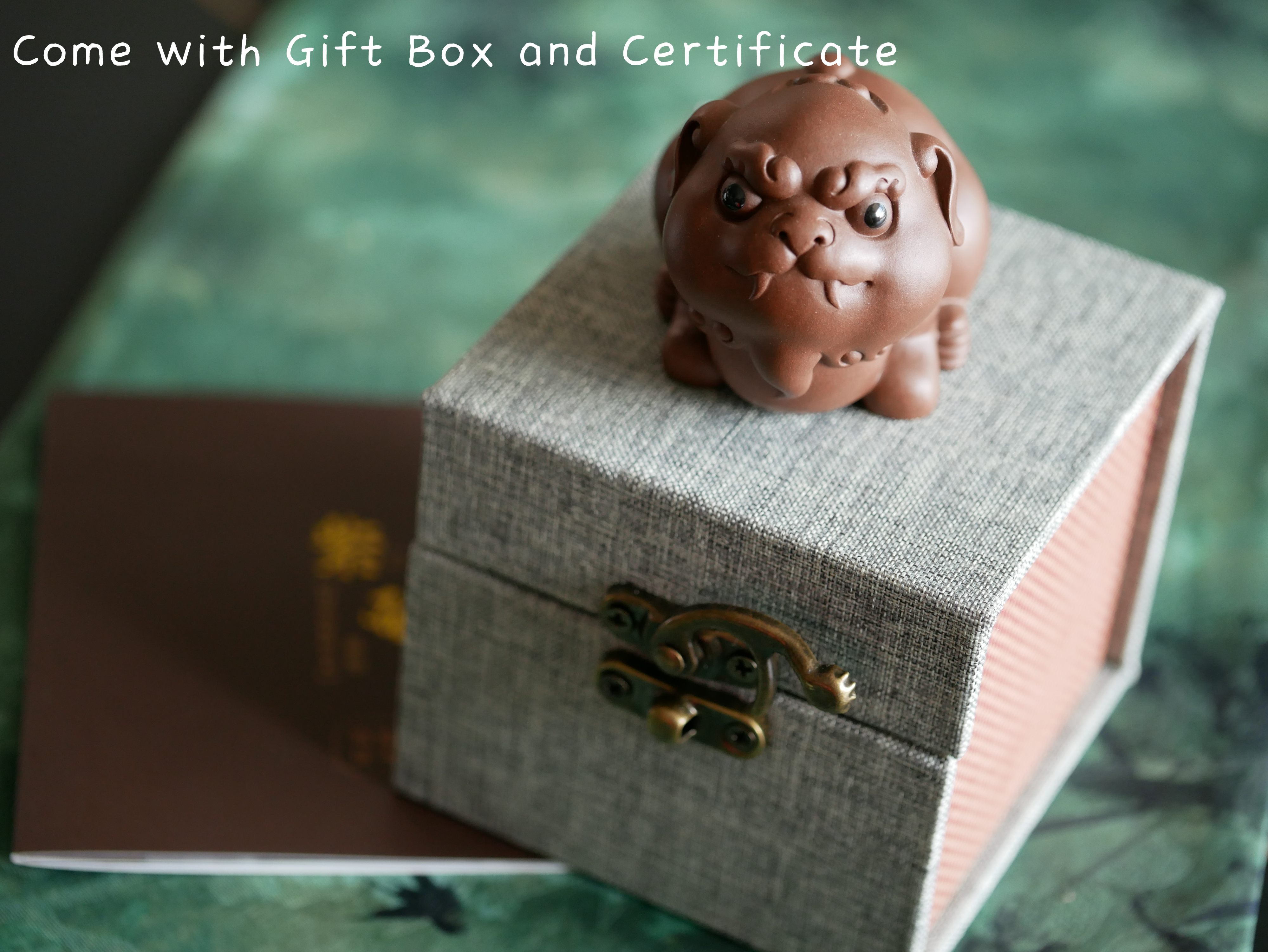 Perky Pixiu Figurine, Handmade Ceramic Tea Pet, Made of Yixing Zisha Clay