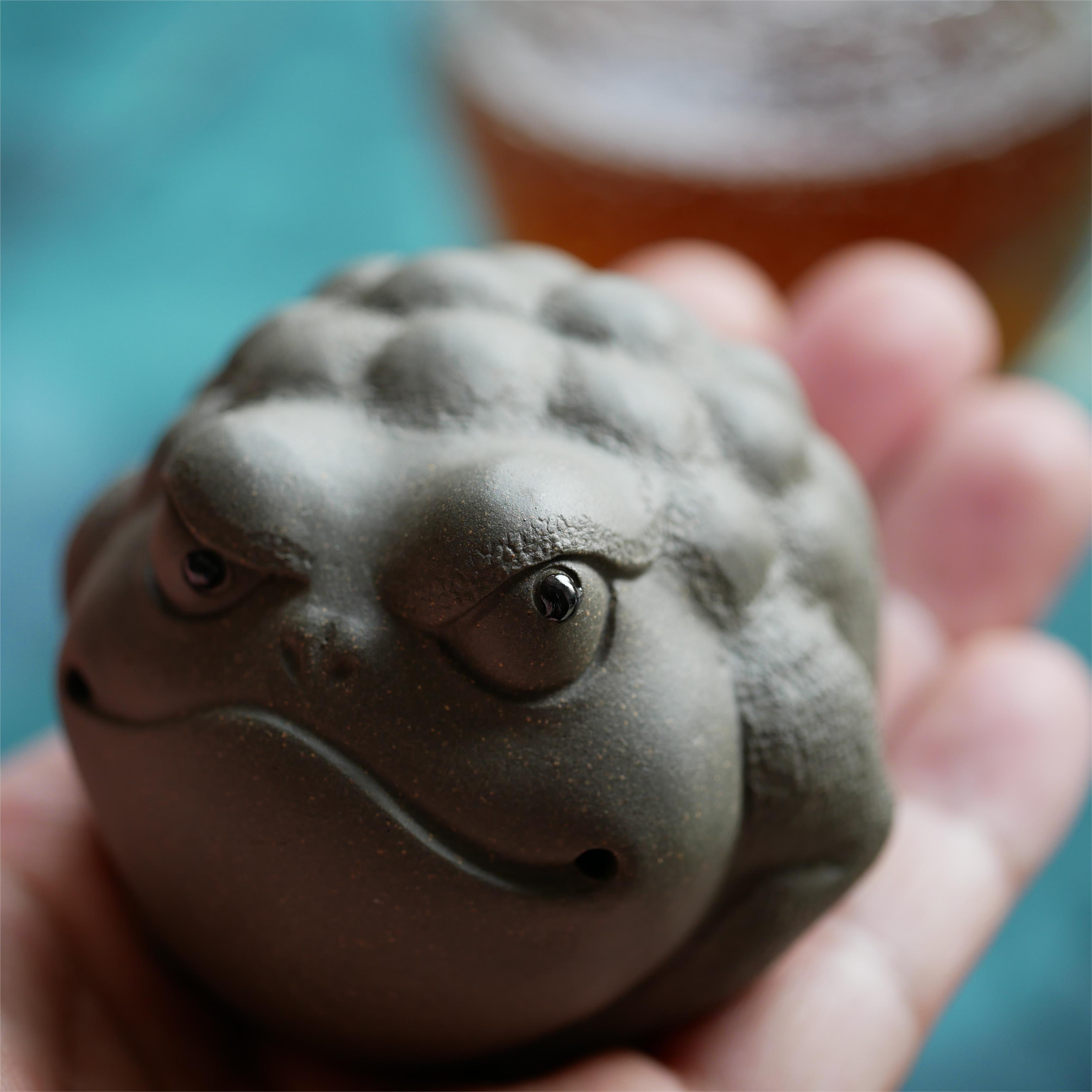 Hooligan Toad Figurine, Ceramic Toad Tea Pet