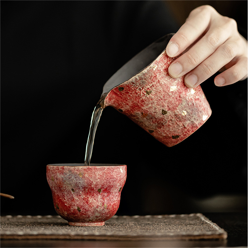 Japanese Style Red Stoneware Fair Cup 130ml