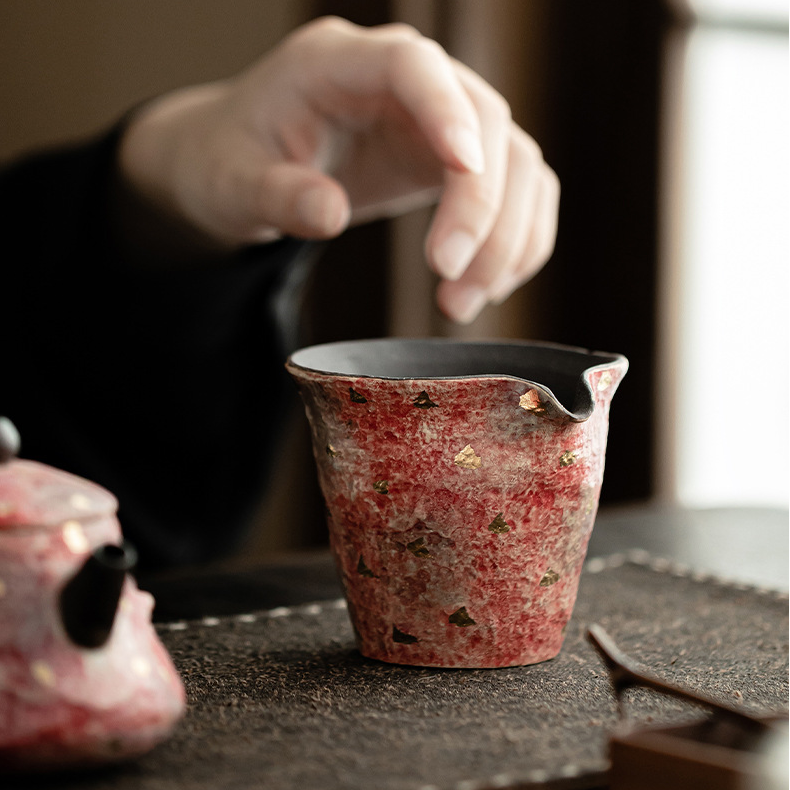 Japanese Style Red Stoneware Fair Cup 130ml