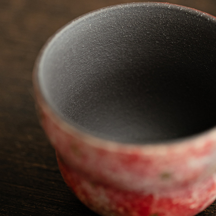 Japanese Style Red Stoneware Tea Cup 70ml