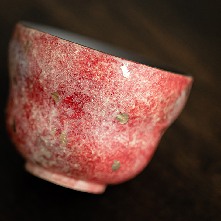 Japanese Style Red Stoneware Tea Cup 70ml