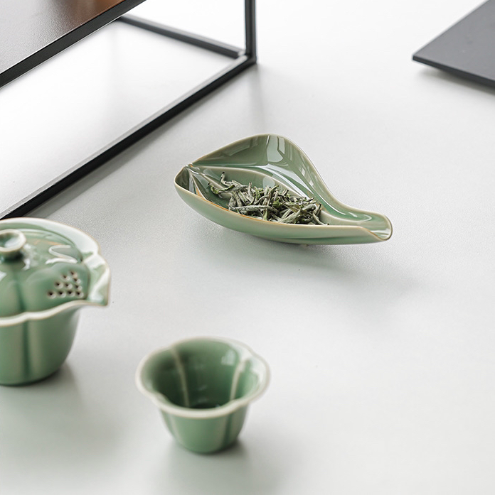 Clover Celadon Porcelain Scoop