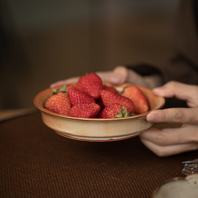 Japanese Shino Ware Style Black Cat Saucer For Teapots