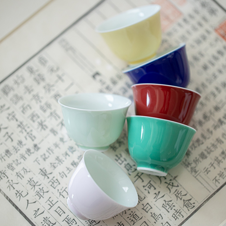 Monochrome Porcelain Tea Cup 60ml, 6 Colors Optional