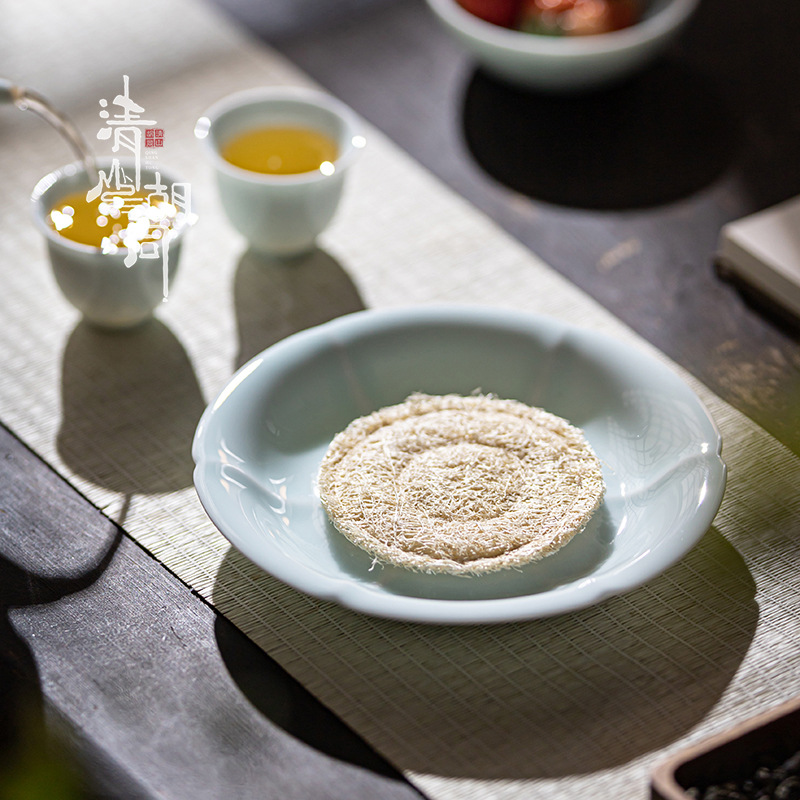 Shadow Blue Porcelain Saucer For Teapots
