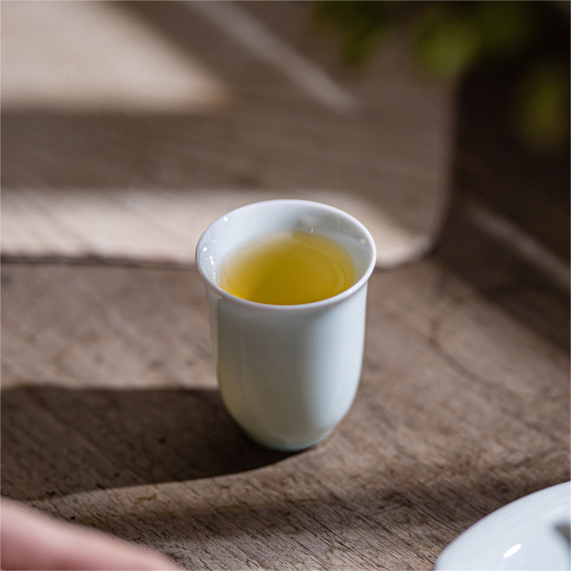 Shadow Blue Porcelain Tea Cup with Saucer 75ml