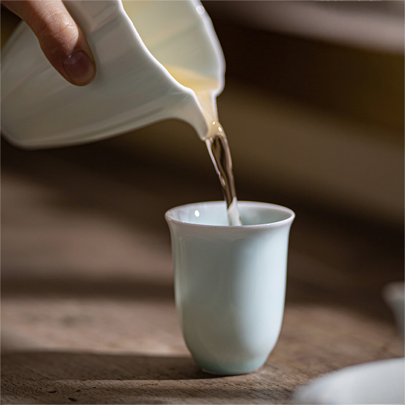 Shadow Blue Porcelain Tea Cup with Saucer 75ml