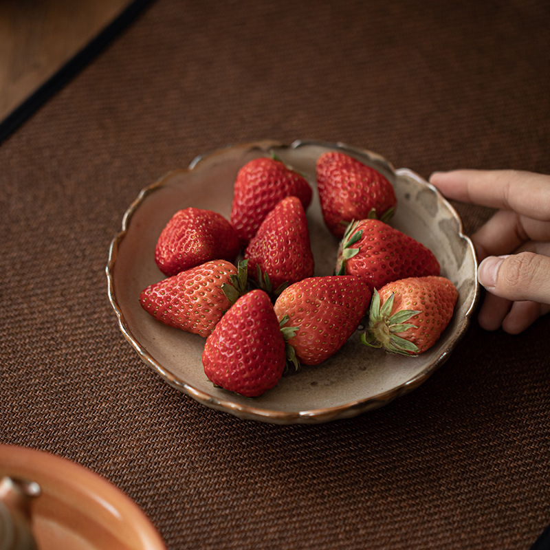 Japanese Shino Ware Style Black Cat Saucer For Teapots