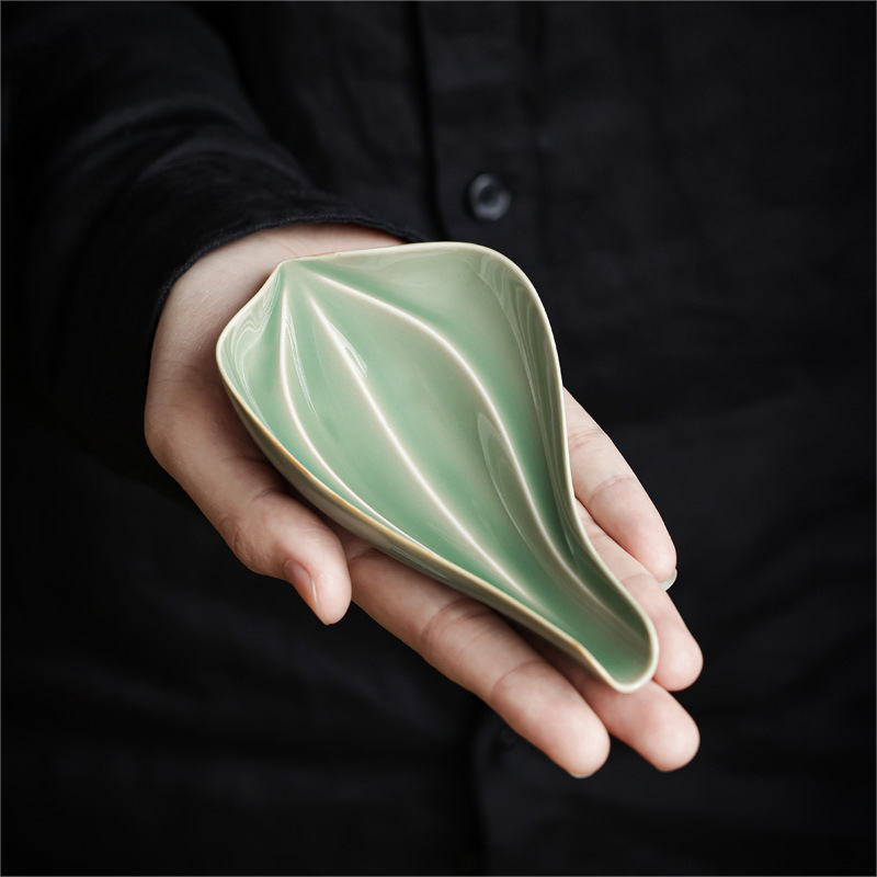 Clover Celadon Porcelain Scoop