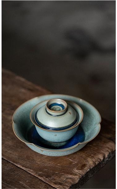 Flambé Glaze Stoneware Teapot Base/Tray