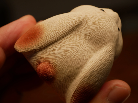 Moon Rabbit Figurine, Handmade Ceramic Tea Pet, Made of Yixing Zisha Clay