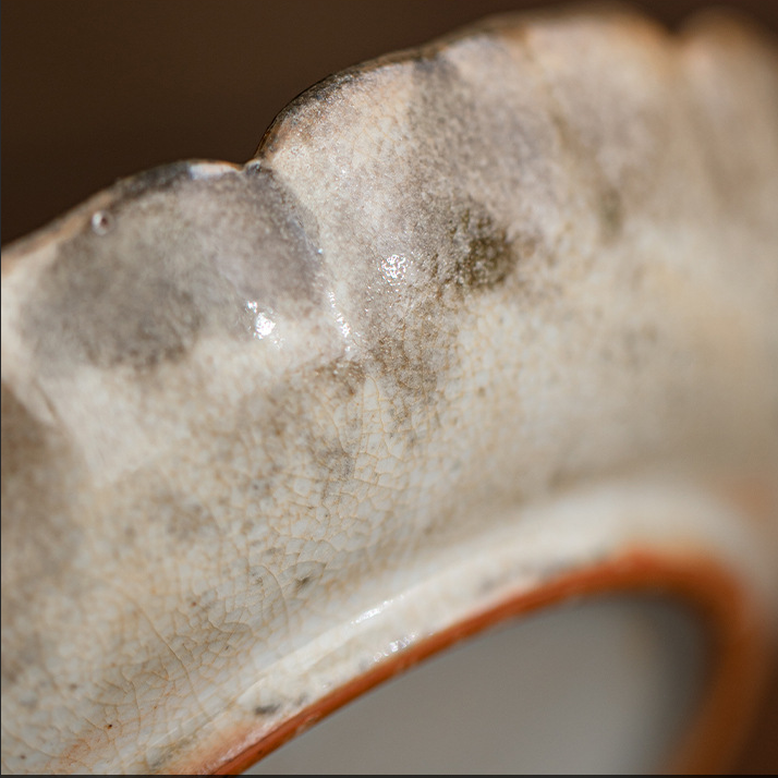 Japanese Shino Ware Style Black Cat Saucer For Teapots