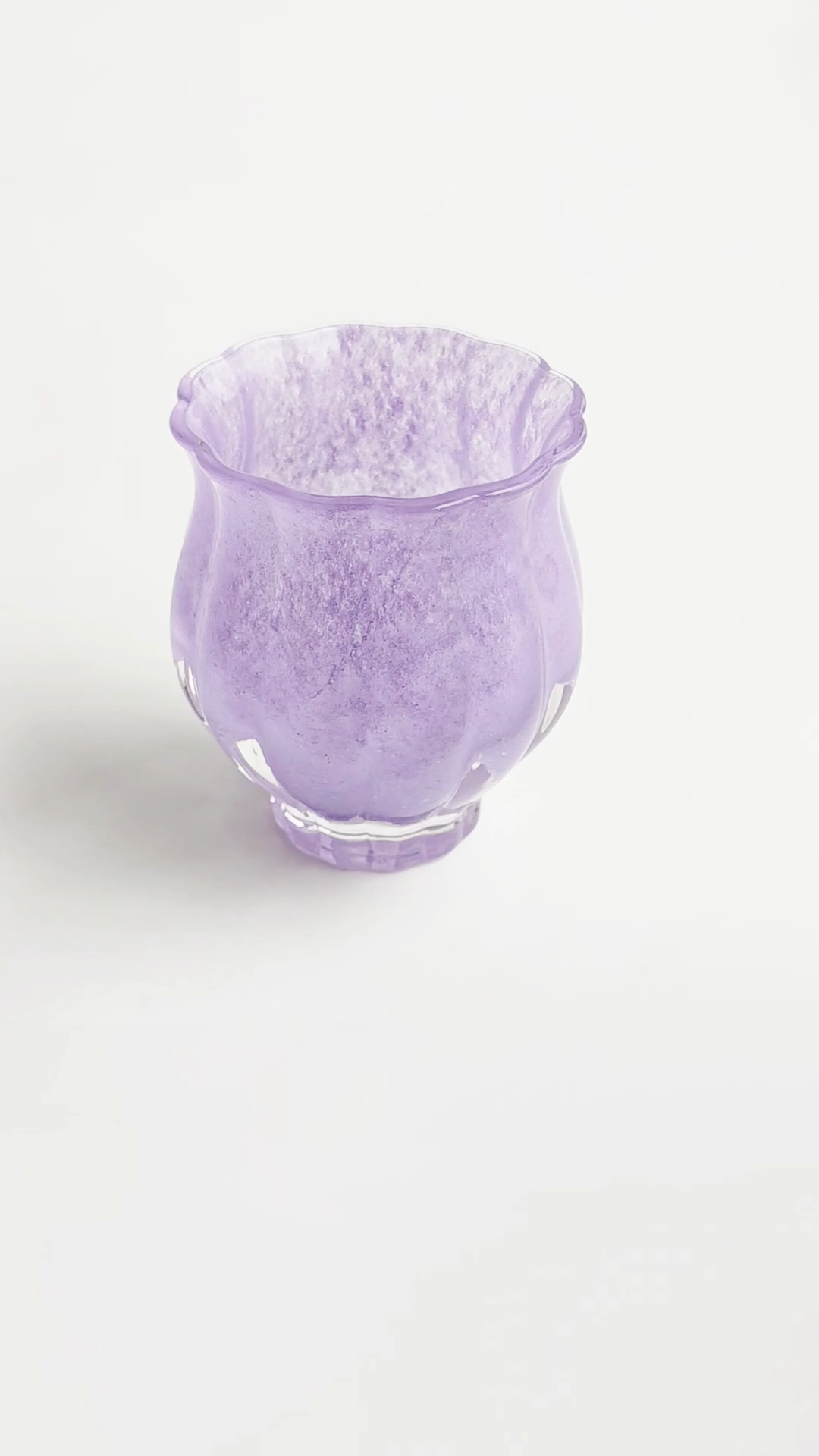 Purple Glass Floral Cup 150ml