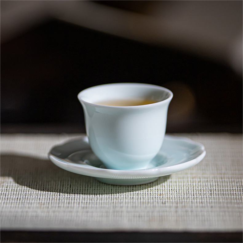Shadow Blue Porcelain Tea Cups with Saucer 40ml