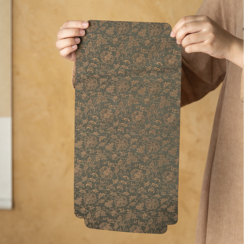 Scrolling Lotus Pattern Tea Mat, 4 Colors Optional