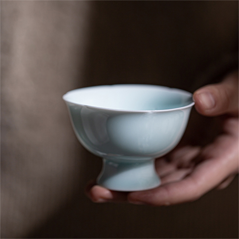 Shadow Blue Porcelain Tea Cup with Saucer 75ml