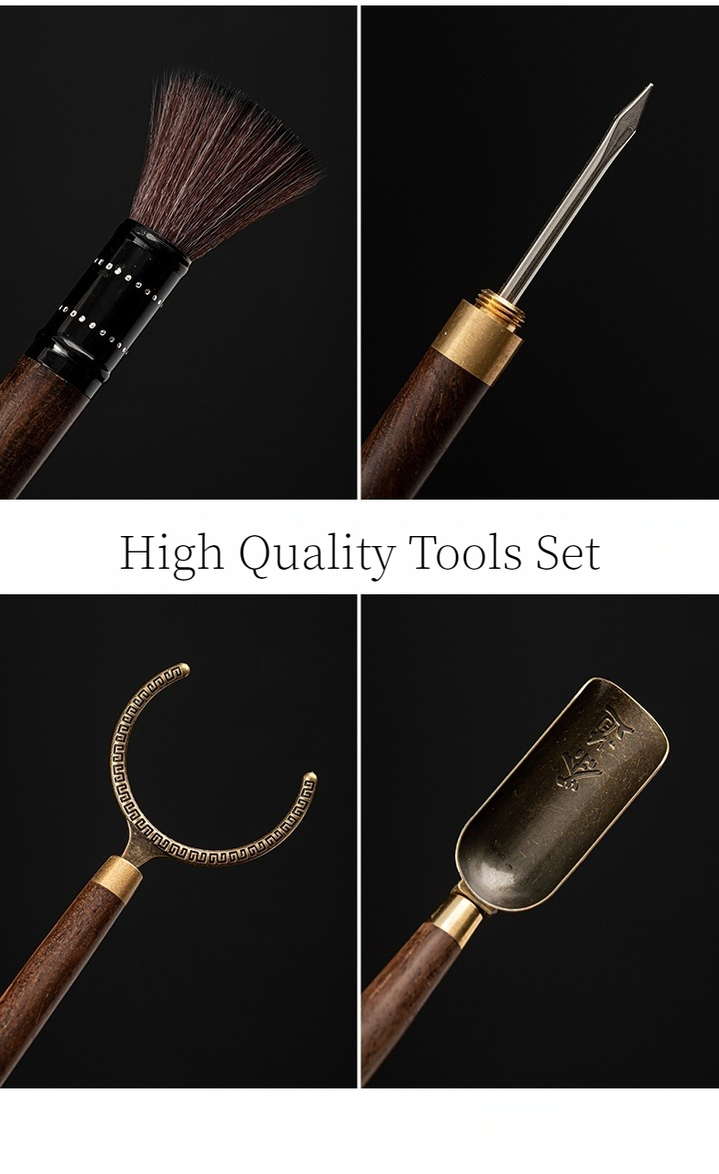 Dragon and Lotus Tea Ceremony Tool Kit, Kung Fu Tea Accessories Set with Ceramic Container