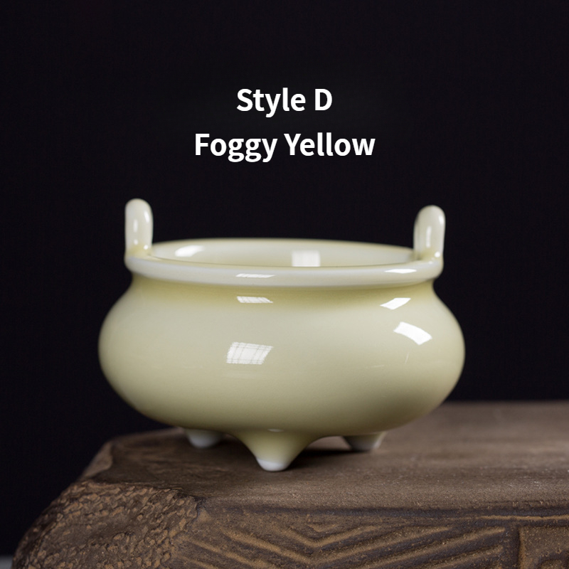 Ceramic Incense Burner, Classic Chinese Porcelain Color Glazed, 6 Colors Available