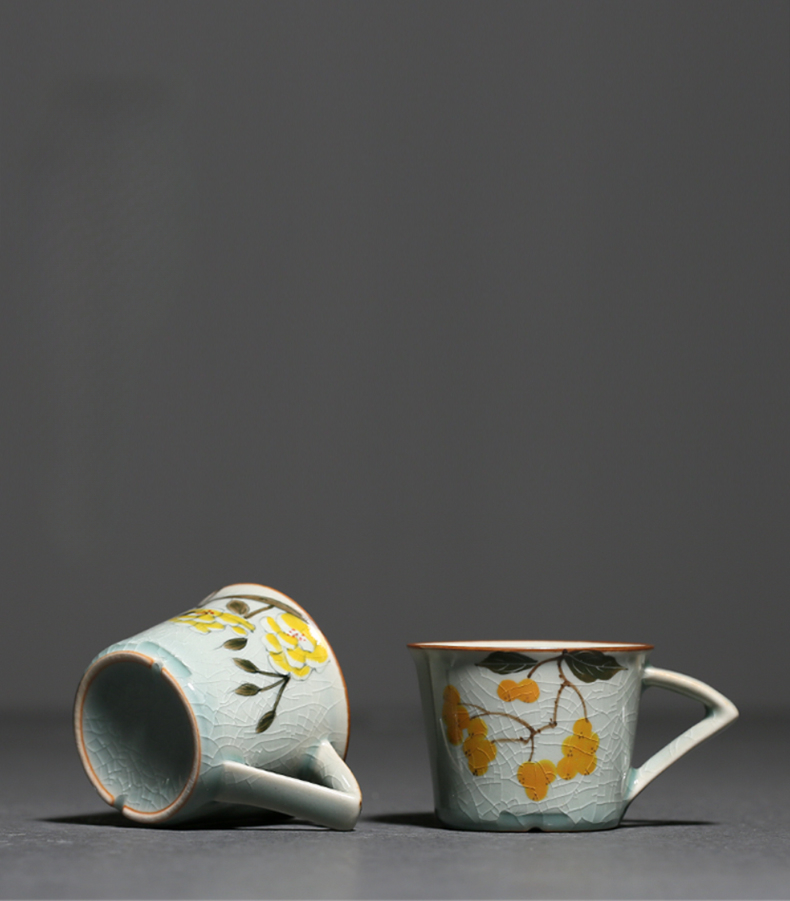 Flower Pattern Expresso Cup Porcelain Tea Cup 60ml