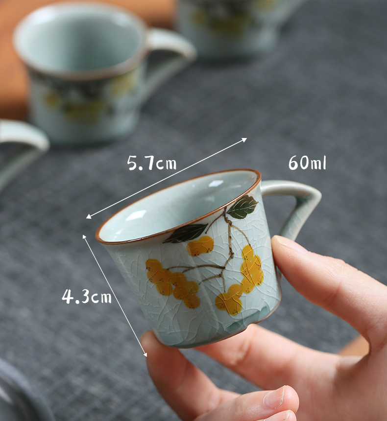 Flower Pattern Expresso Cup Porcelain Tea Cup 60ml