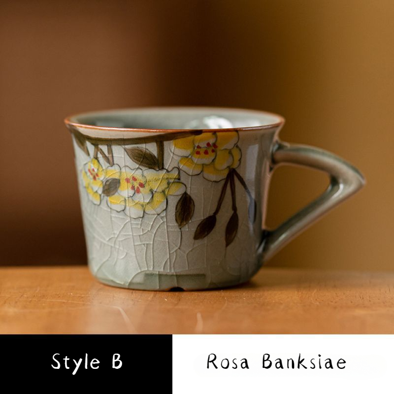 Flower Pattern Expresso Cup Porcelain Tea Cup 60ml