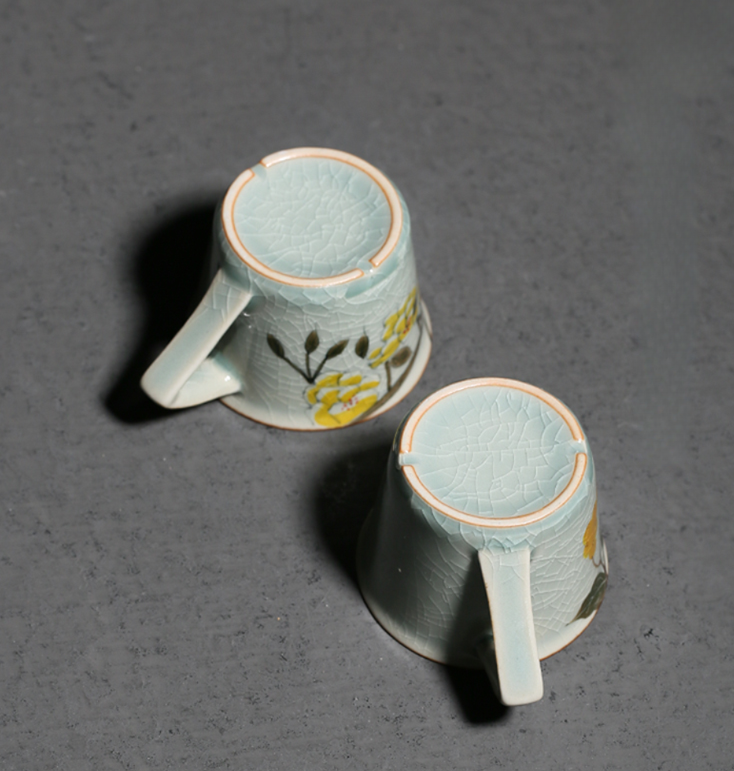 Flower Pattern Expresso Cup Porcelain Tea Cup 60ml