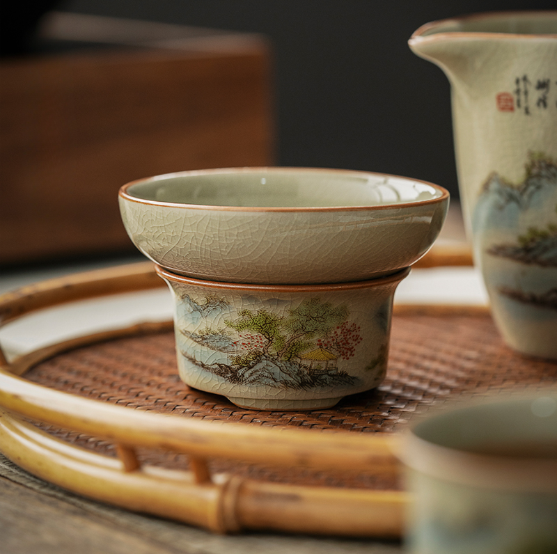 Spring Landscape Porcelain Tea Pitcher 190ml