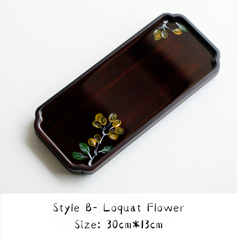 Bamboo Tea Tray Flower Patterns 5 Styles