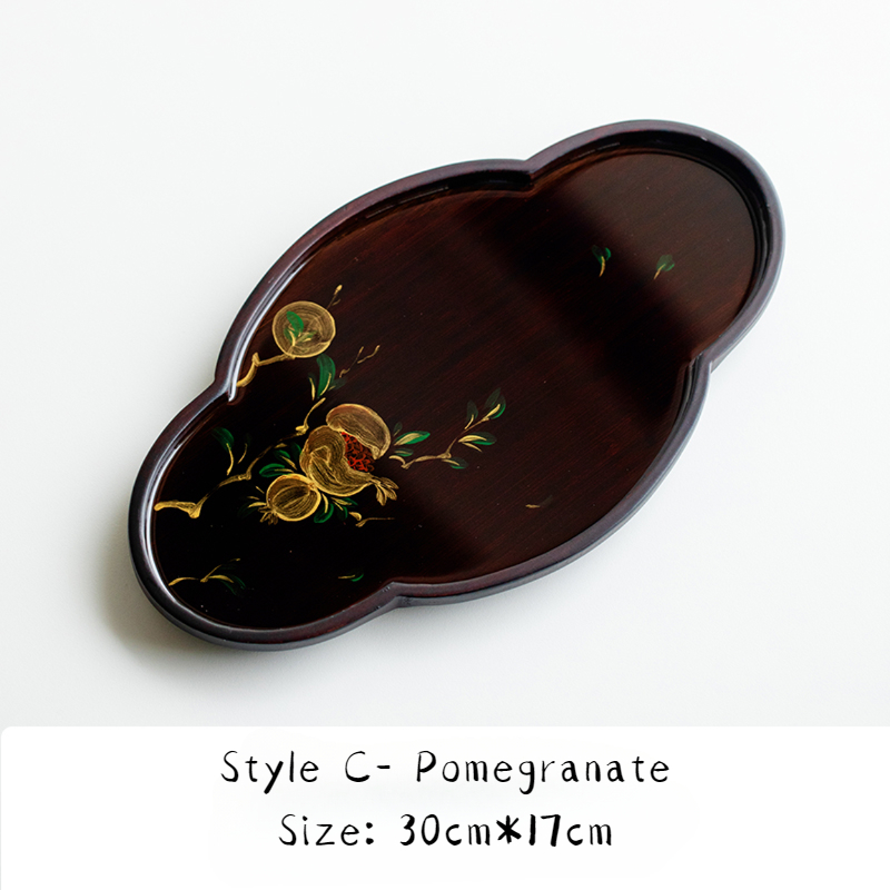 Bamboo Tea Tray Flower Patterns 5 Styles