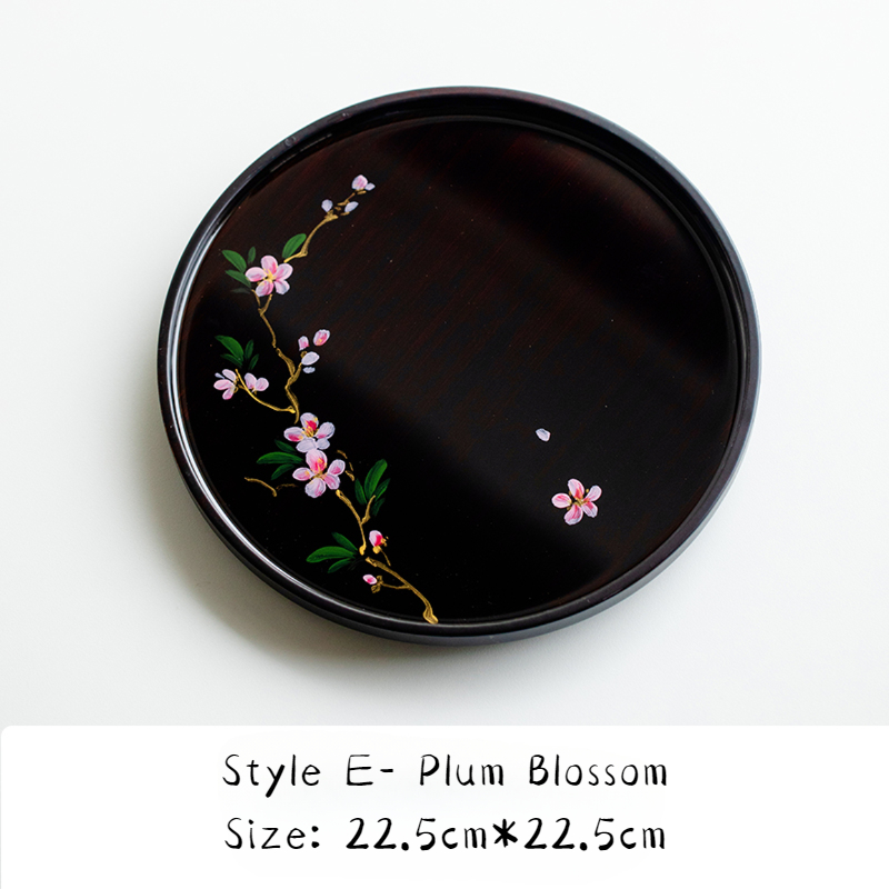 Bamboo Tea Tray Flower Patterns 5 Styles