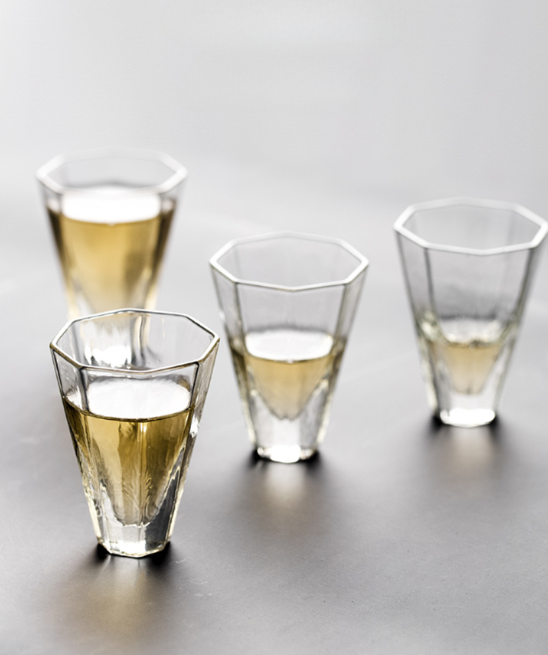 Octangular Glass Cup, Japanese Style Kungfu Tea Cup 60ml