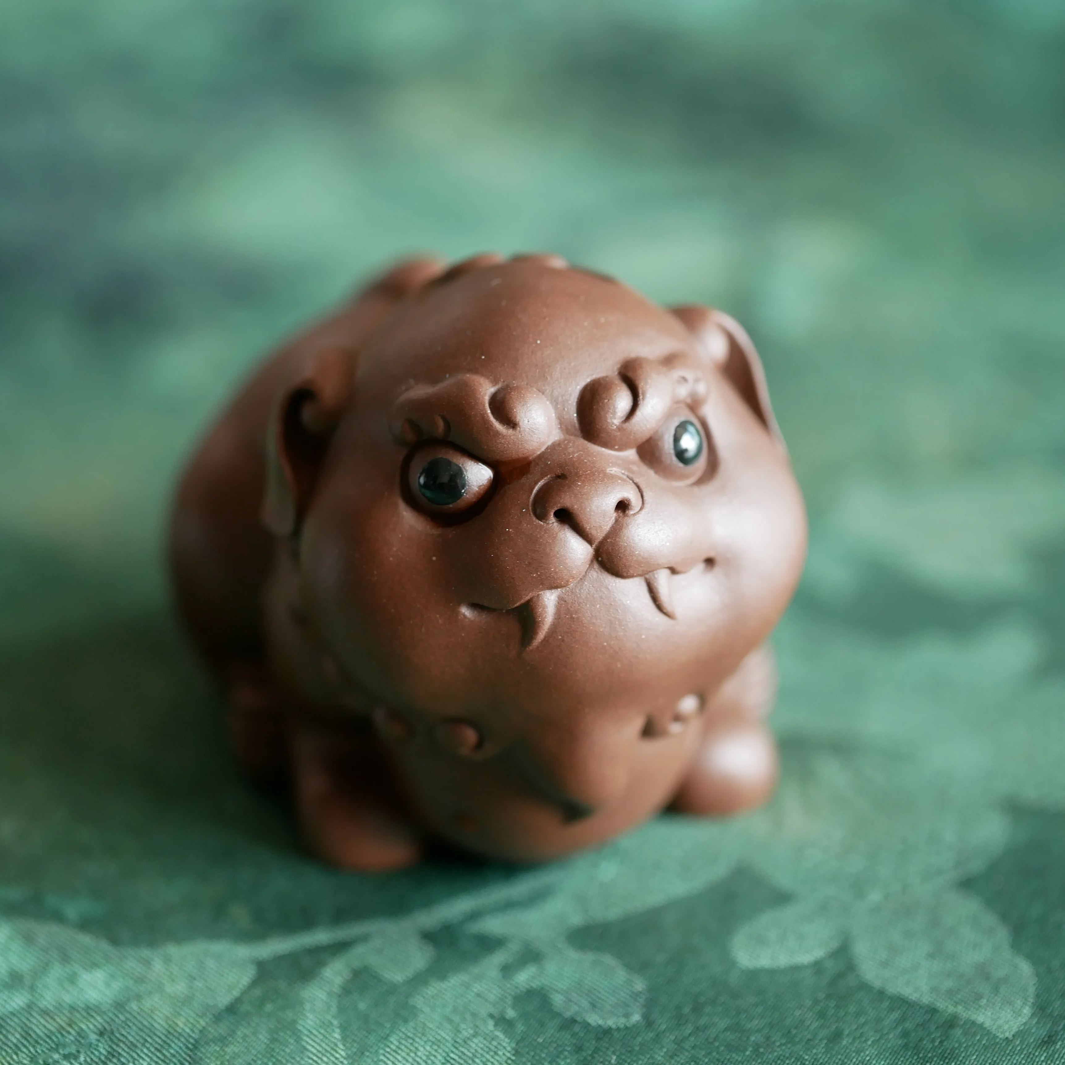 Perky Pixiu Figurine, Handmade Ceramic Tea Pet, Made of Yixing Zisha Clay