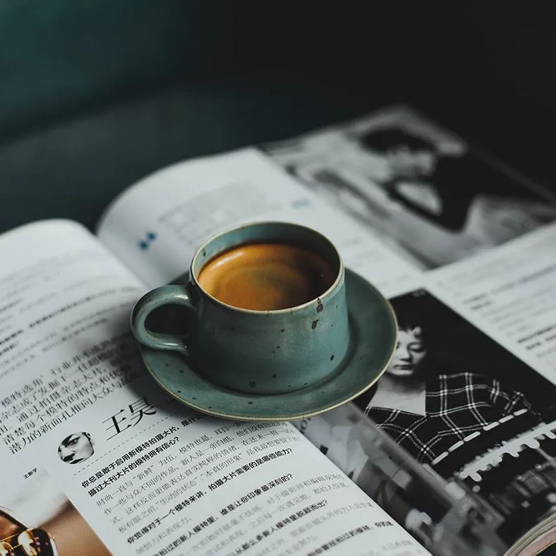 Green Stoneware Mug Set with Saucer, Japanese Vintage Style Expresso Cup 60ml