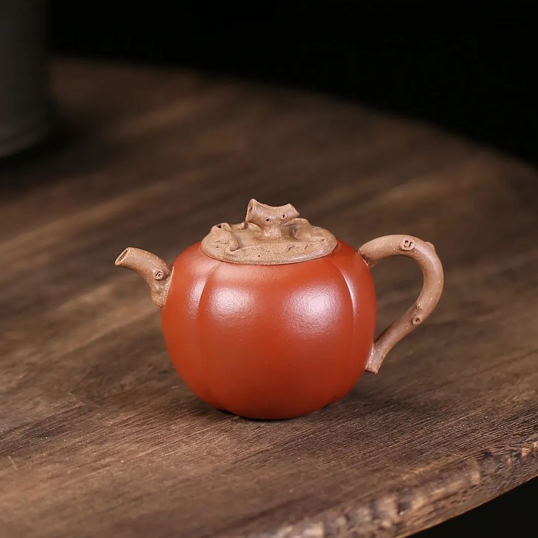 the "Persimmon", Yixing Purple Clay (Zisha) Teapot, Handmade Gongfu Tea 150ml
