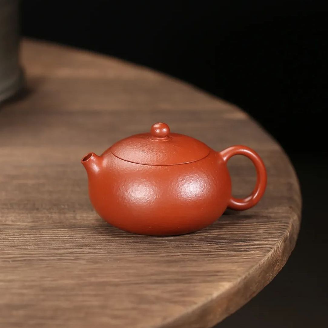 the "Flat Xishi", Yixing Purple Clay (Zisha) Teapot, Handmade Kung Fu Teapot 120ml