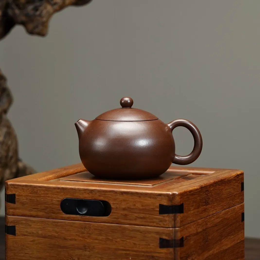the "Purple Xishi", Yixing Purple Clay (Zisha) Teapot, Handmade Kung Fu Teapot 160ml