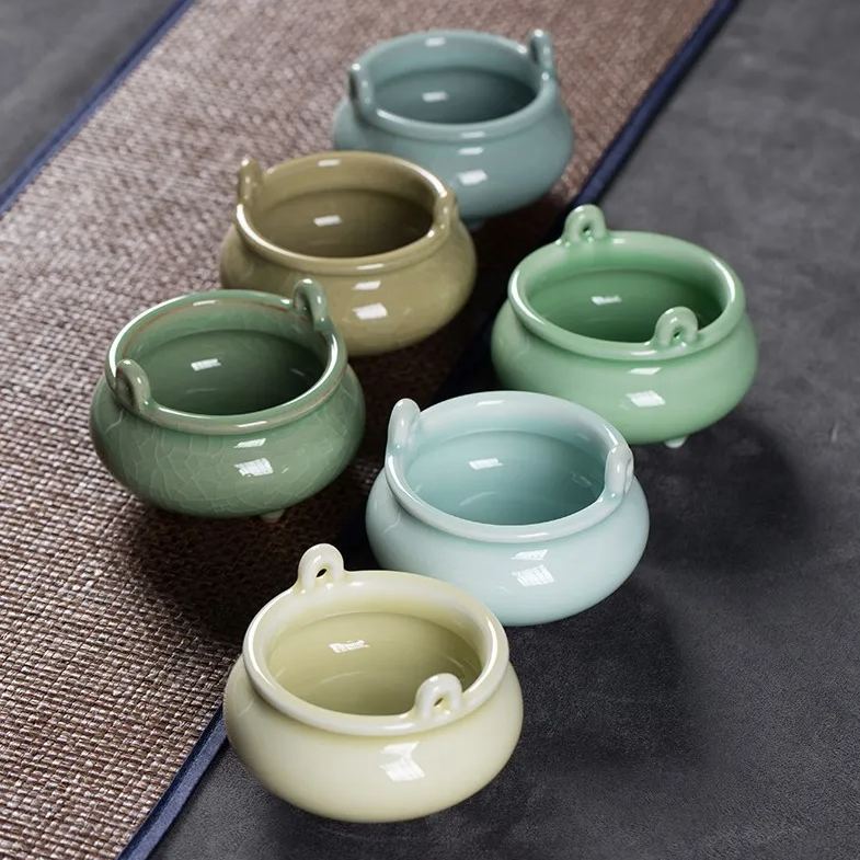 Ceramic Incense Burner, Classic Chinese Porcelain Color Glazed, 6 Colors Available