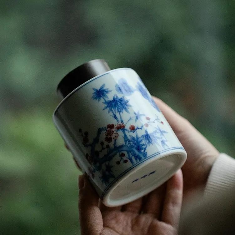 Porcelain Tea Caddy 1000ml, 7 Styles Optional