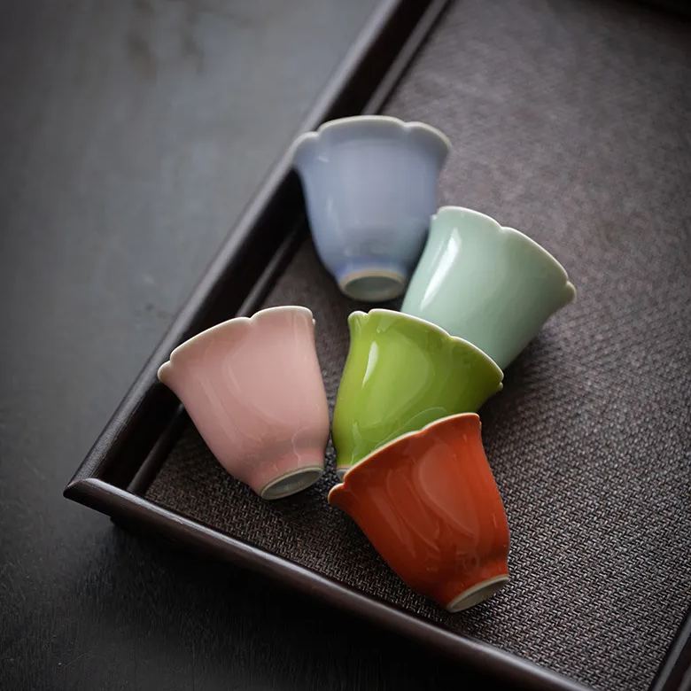 Colorful Porcelain Kungfu Tea Cups Set 40ml