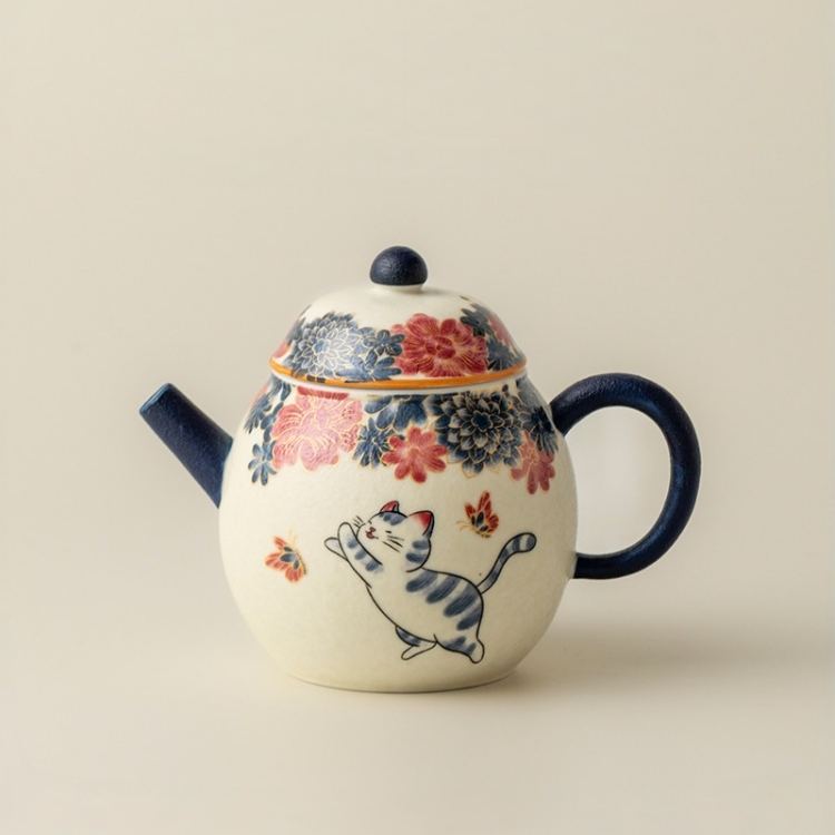 White Cat Ceramic Teapot 130ml