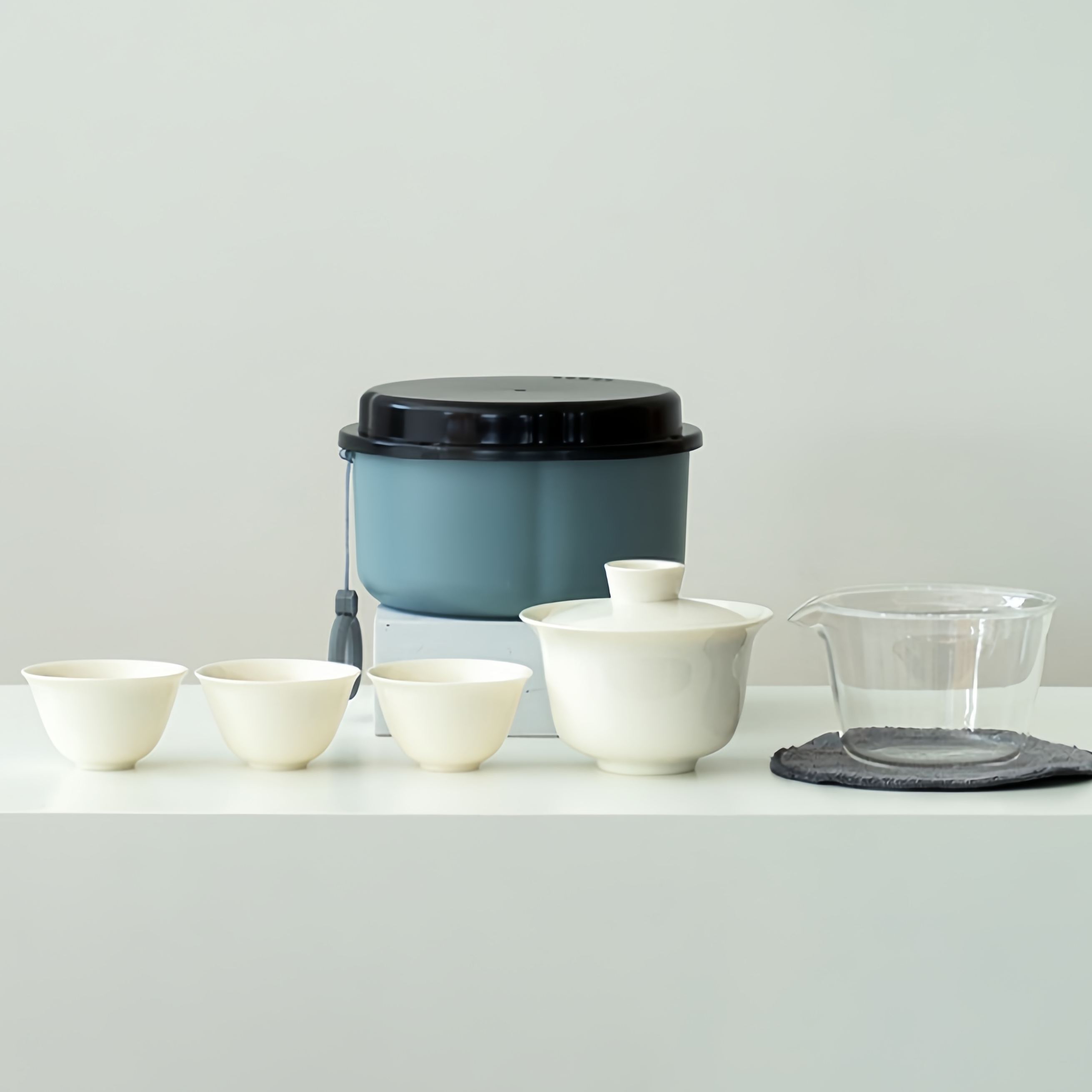 White Porcelain Travel Tea Set