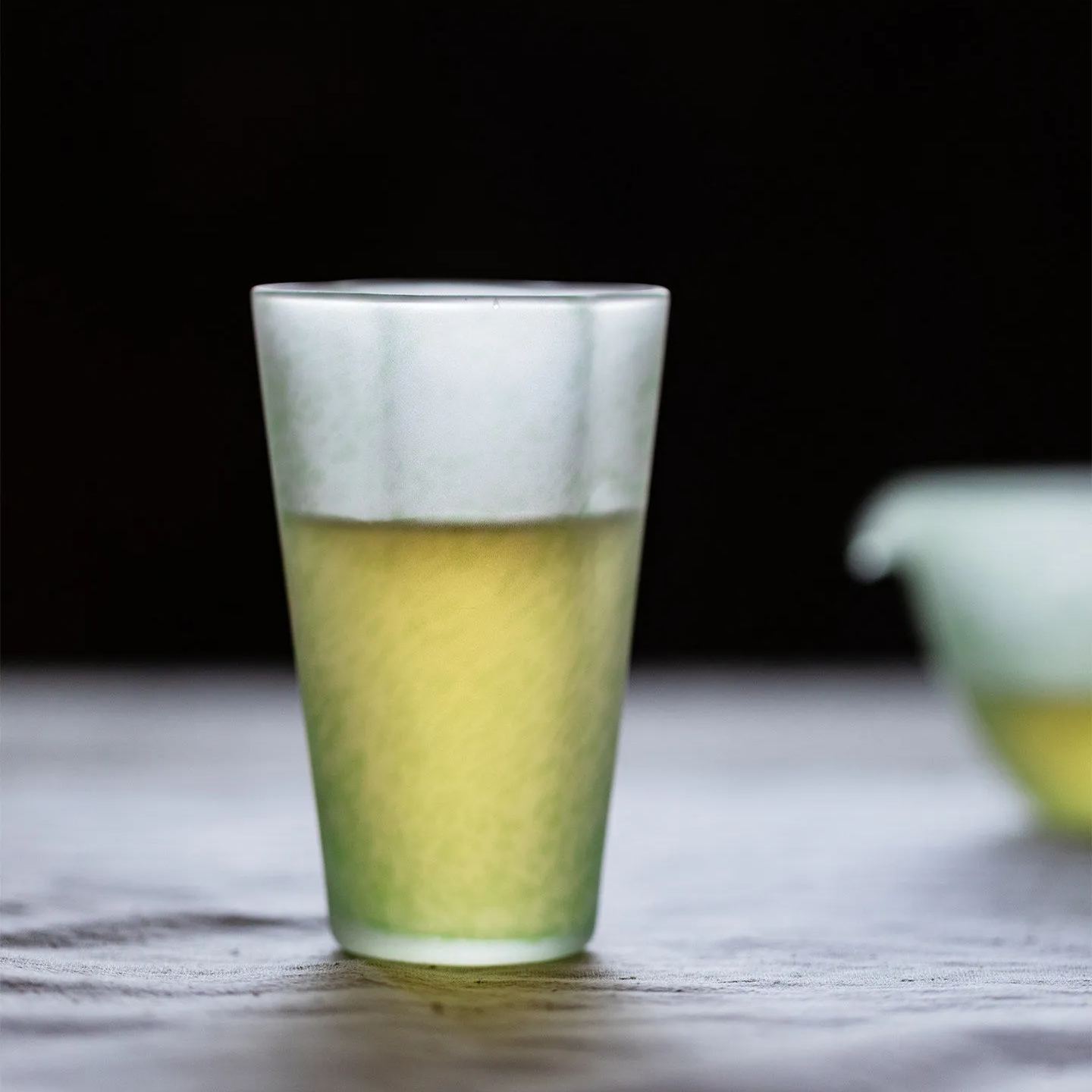 Green Frosted Glass Cup 150ml